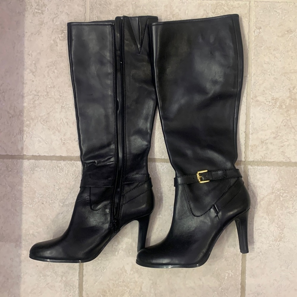 RALPH LAUREN Knee High Leather Boots Size 7.5